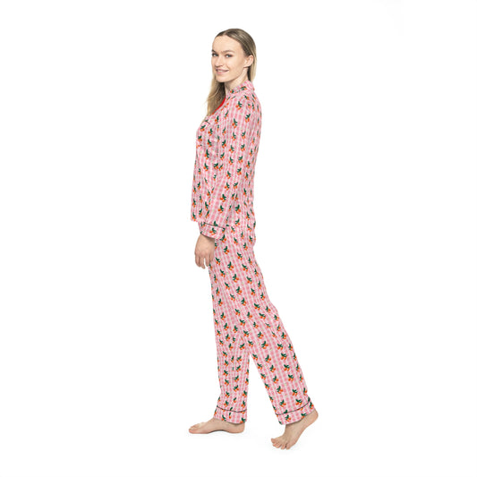 Strawberry Satin Pajamas