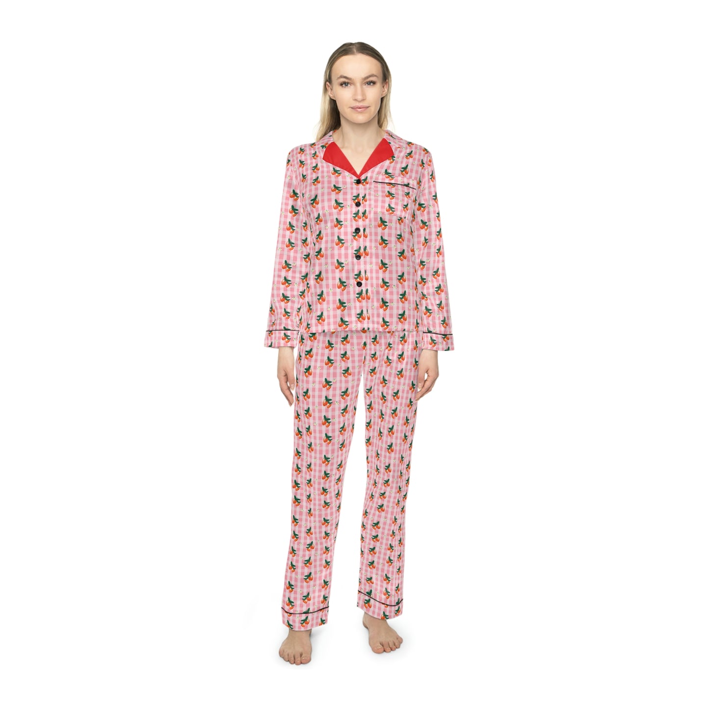 Strawberry Satin Pajamas